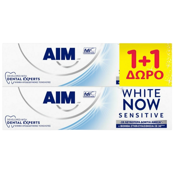 Εικόνα της AIM White Now Sensitive Οδοντόκρεμα 2x75ml