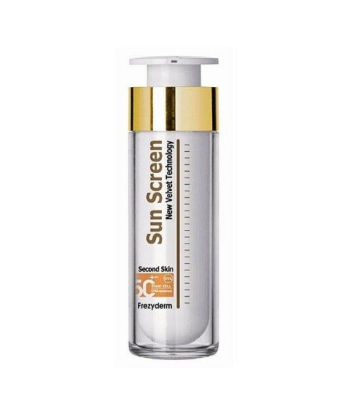 Αντηλιακό προσώπου Frezyderm SunScreen Velvet Face SPF50+ 50ml χωρίς χρώμα με Second Skin υφή για καθημερινή προστασία
