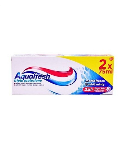 Οδοντόκρεμα Fresh & Minty με τριπλή προστασία 2x75ml της Aquafresh
