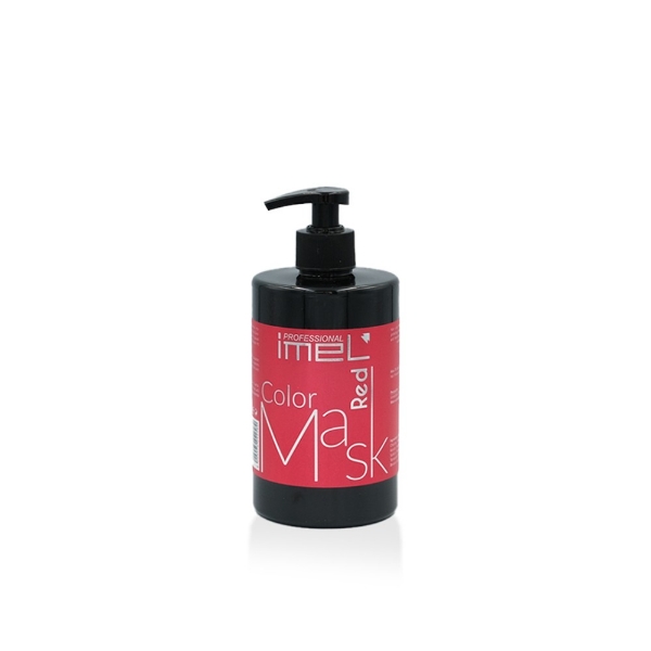 Μάσκα μαλλιών με χρώμα Imel Red Color Mask 500ml σε κόκκινη απόχρωση για βαμμένα μαλλιά, λάμψη και ανανέωση χρώματος
