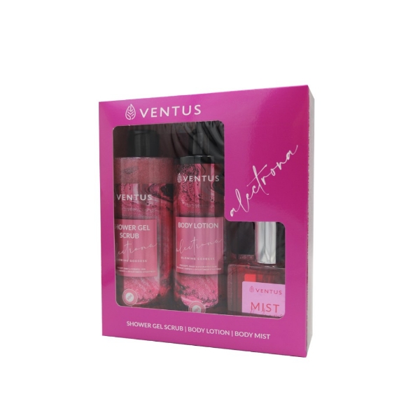 Σετ περιποίησης σώματος Ventus Alectrona με Shower Gel Scrub, Body Lotion και Body Mist