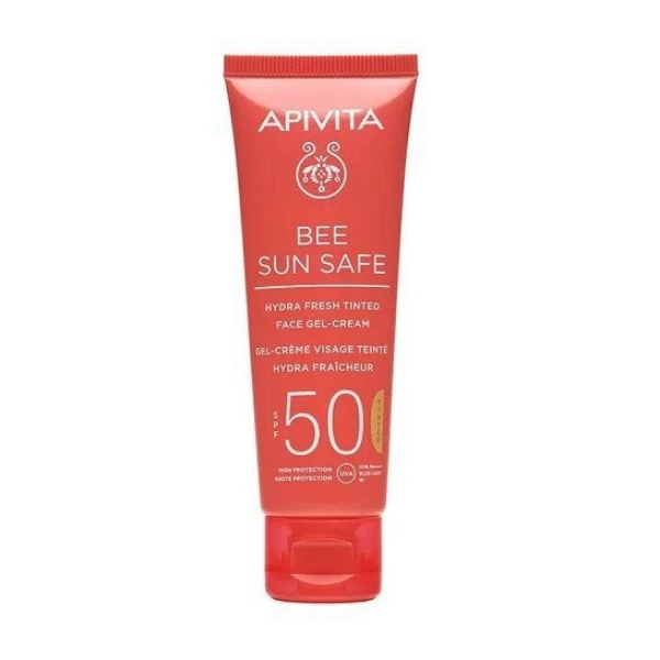 Apivita Bee Sun Safe Hydra Fresh αντηλιακή gel-cream προσώπου με χρώμα SPF50 50ml