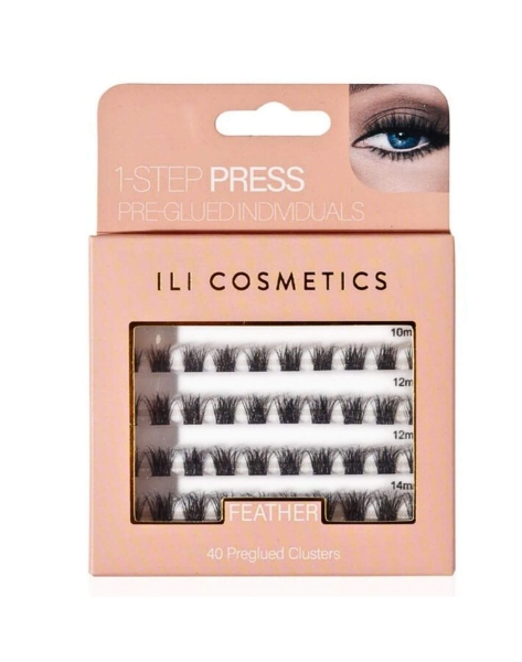 Ψεύτικες βλεφαρίδες 1-Step Press Feather με έτοιμη κόλλα της ILI Cosmetics
