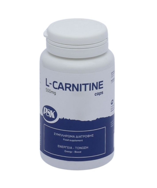 Συμπλήρωμα διατροφής PSK L-Carnitine Caps με καρνιτίνη 500mg για υποστήριξη της παραγωγής ενέργειας