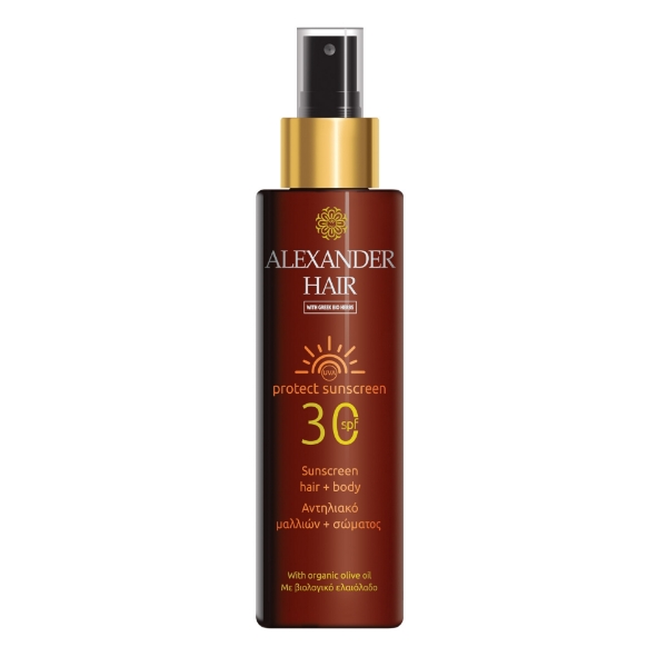 Αντηλιακό ξηρό λάδι Alexander Hair Protect Sunscreen SPF30 για μαλλιά και σώμα 150ml