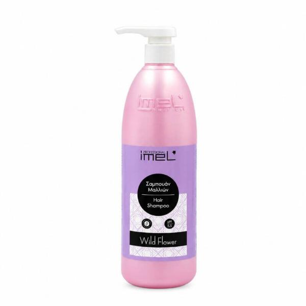 Imel Wildflower Vegan Σαμπουάν 1000ml με χαμομήλι και εκχύλισμα φρούτων για συχνό λούσιμο